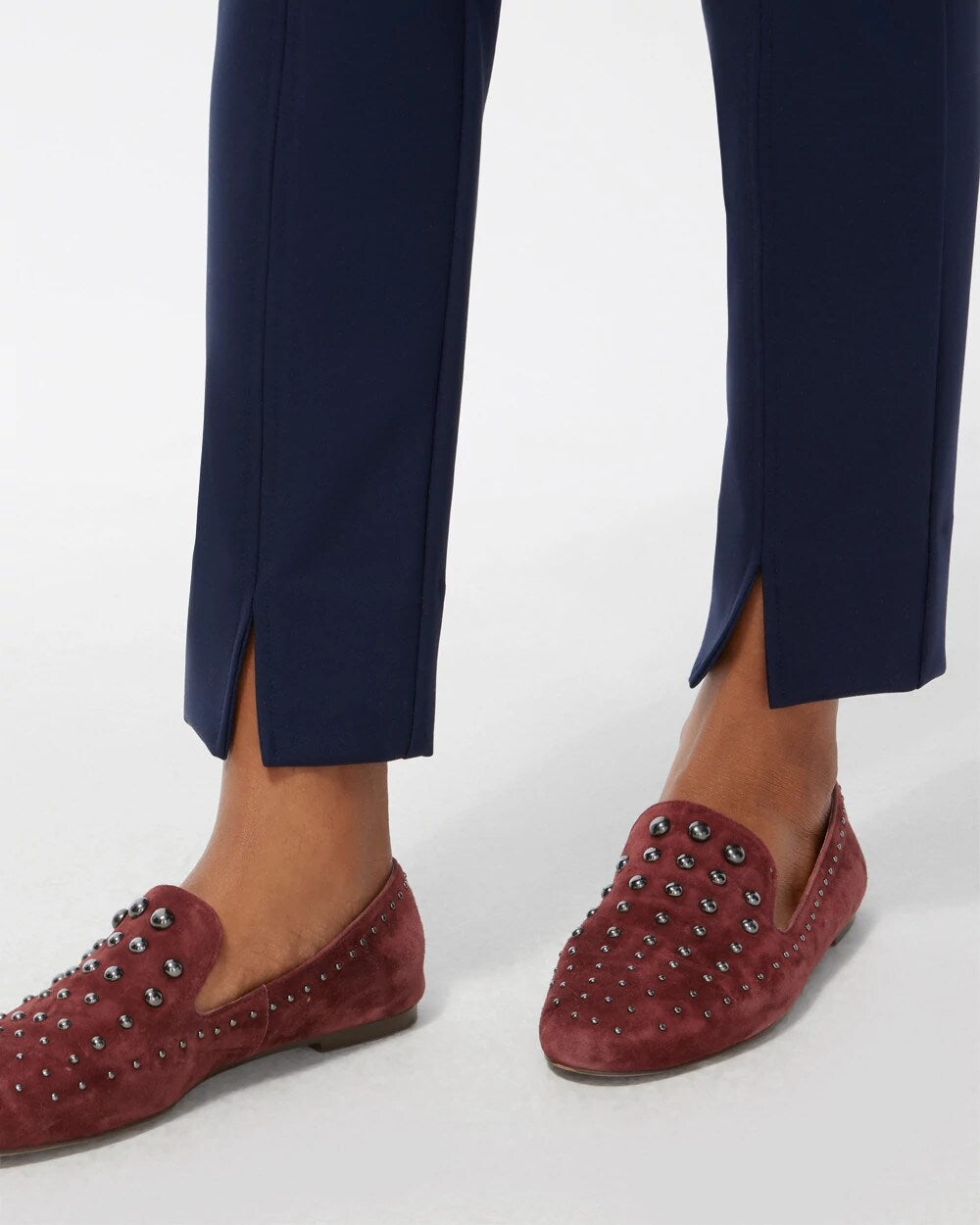 Bi-Stretch Front Seam Slit Ankle Pants Ink - Chico's