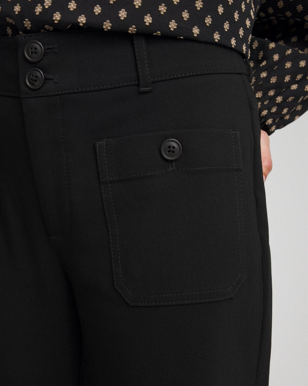 Emme Four Pocket Straight Cropped Pants Black - Chico's