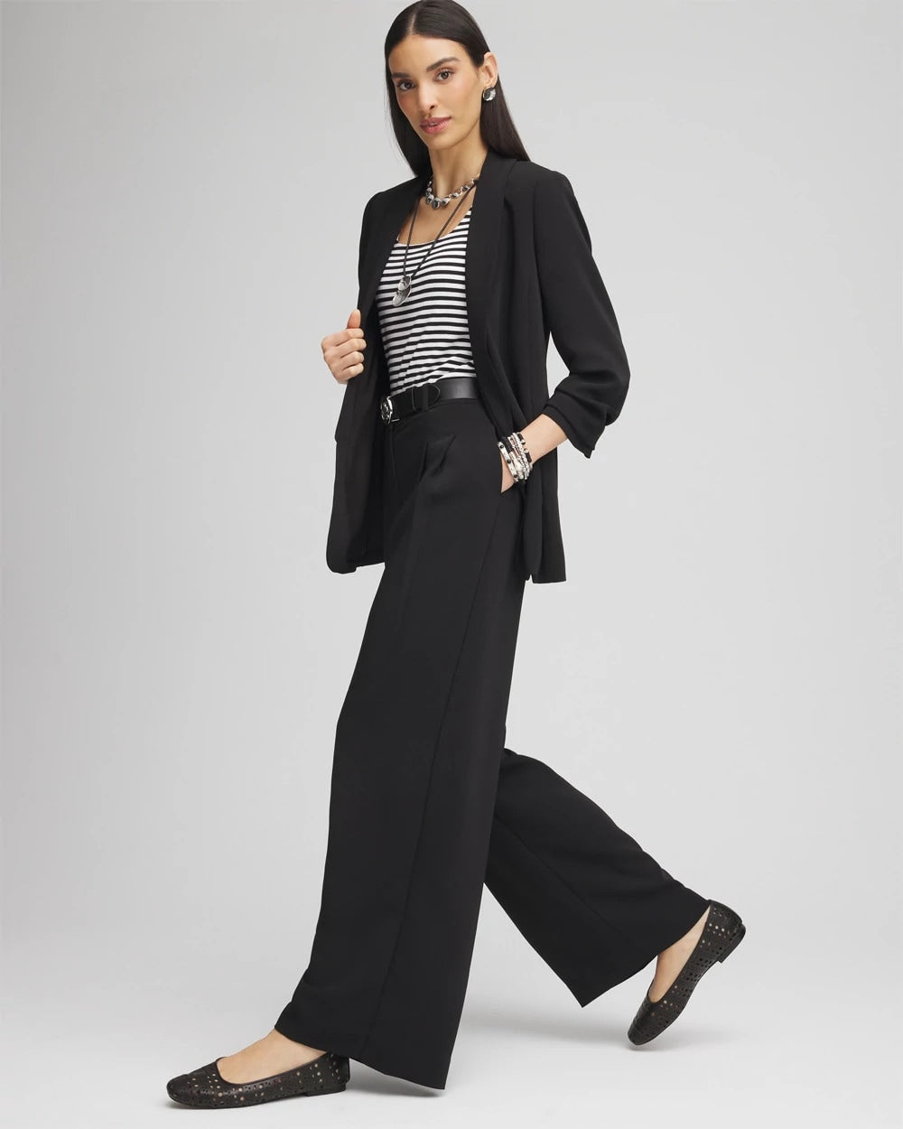 Crepe Pleated Relaxed Pants Black - Chico's