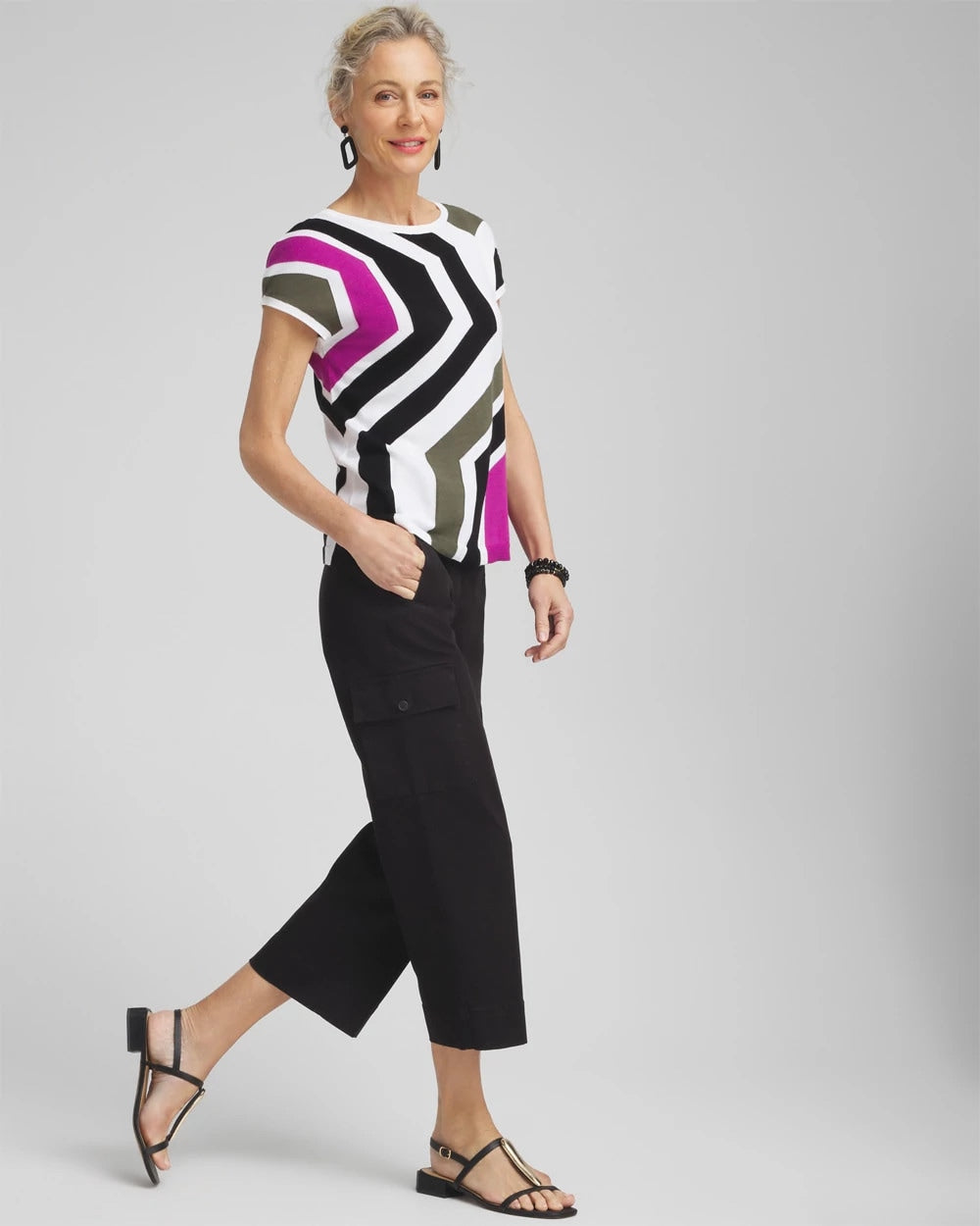 Cargo Straight Leg Cropped Pants Black - Chico's