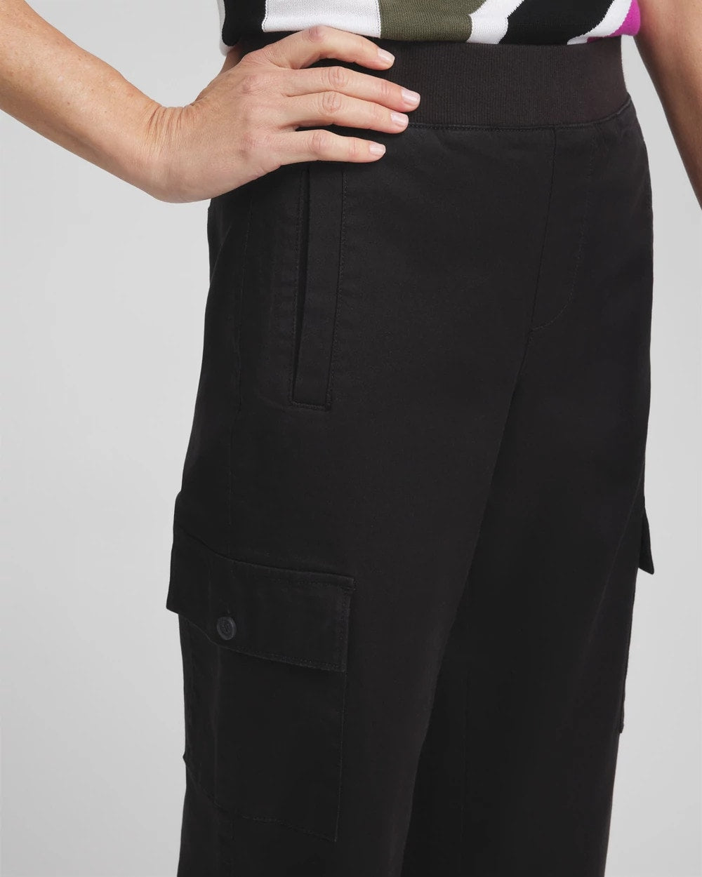 Cargo Straight Leg Cropped Pants Black - Chico's