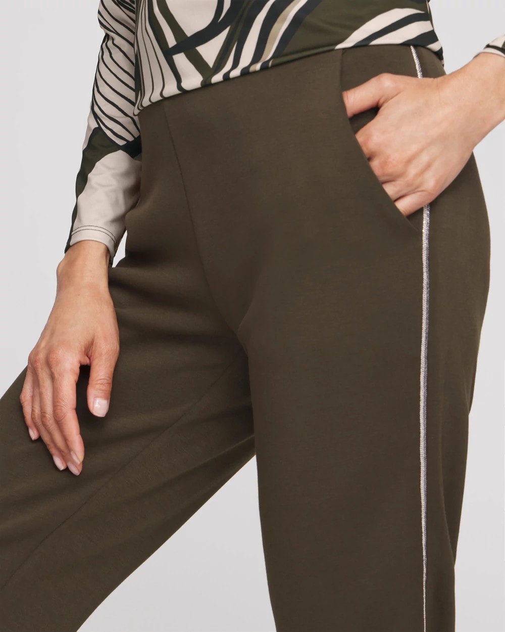 Zenergy® Caviar Bead Scuba Ankle Pants Primordial Forest - Chico's