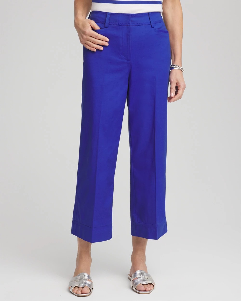 Lightweight Relaxed Straight Cropped Pants Rich Cobalt - Chico's