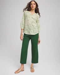 Cropped Straight-Leg Pants Palm Leaf - Chico's