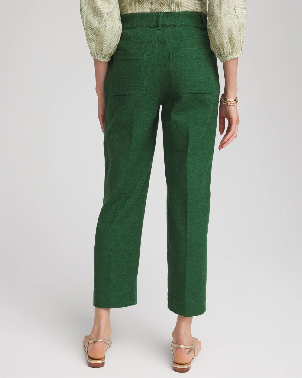 Cropped Straight-Leg Pants Palm Leaf - Chico's