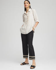 Linen Elastic Waist Cropped Pants Black - Chico's