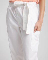 Poplin Pull-On Tapered-Leg Cropped Pants Alabaster - Chico's