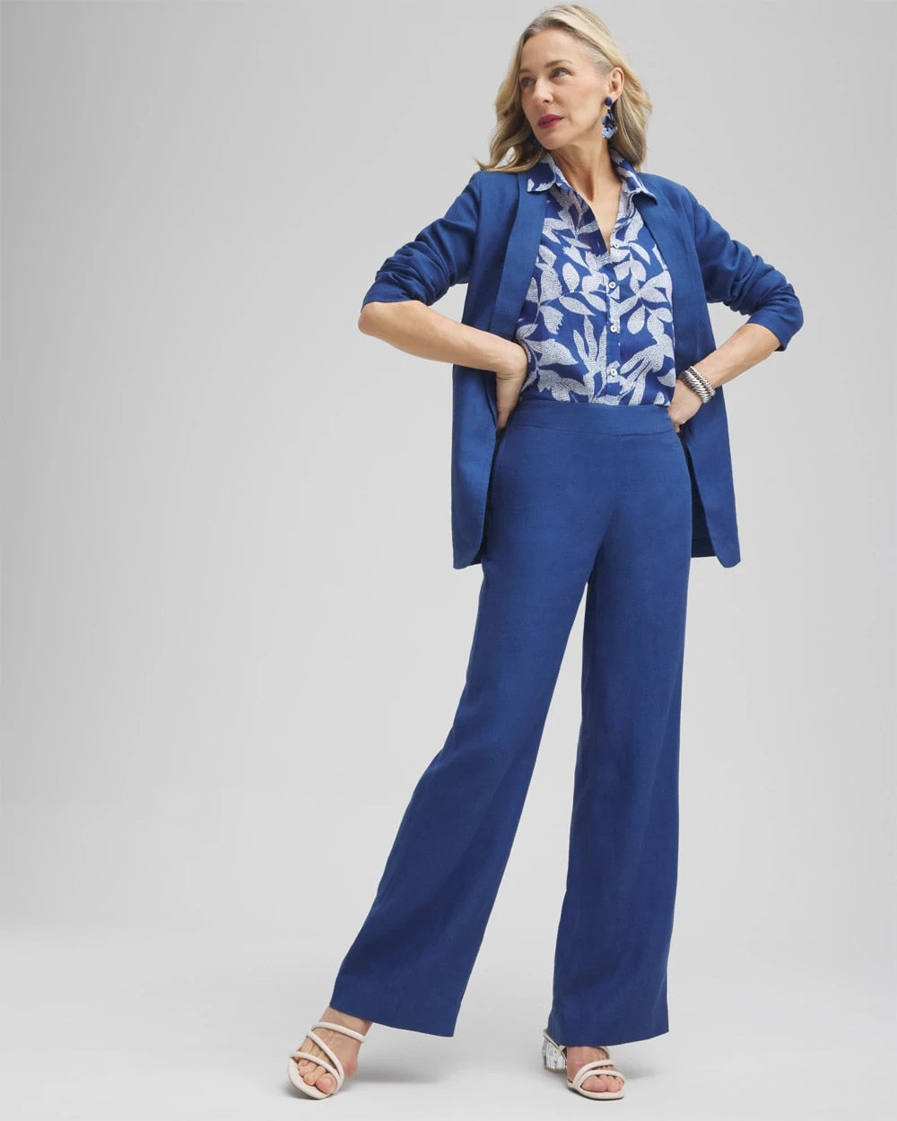 Linen Trouser Flare Pants Naval Indigo - Chico's