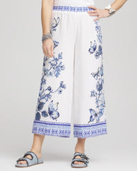 Butterfly Pull-On Linen Cropped Pants Alabaster - Chico's