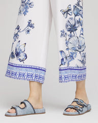 Butterfly Pull-On Linen Cropped Pants Alabaster - Chico's