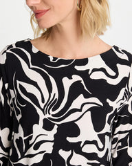 Jersey Knit Boatneck Shift Dress Black - Chico's