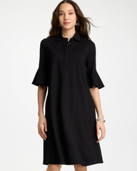 Knit Flounce Sleeve Dress Black - Chico's