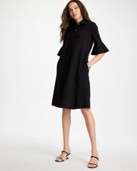 Knit Flounce Sleeve Dress Black - Chico's