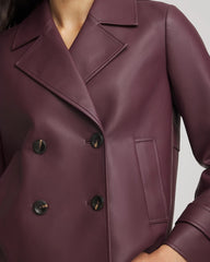 Faux Leather Trench Coat Blackened Burgundy - Chico's