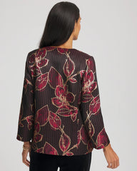 Travelers™ Collection Jacquard Foiled Floral Jacket Red - Chico's