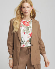 Linen Stretch Blazer Teakwood - Chico's