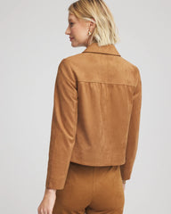 Suede Cropped Jacket Burnt Sienna - Chico's