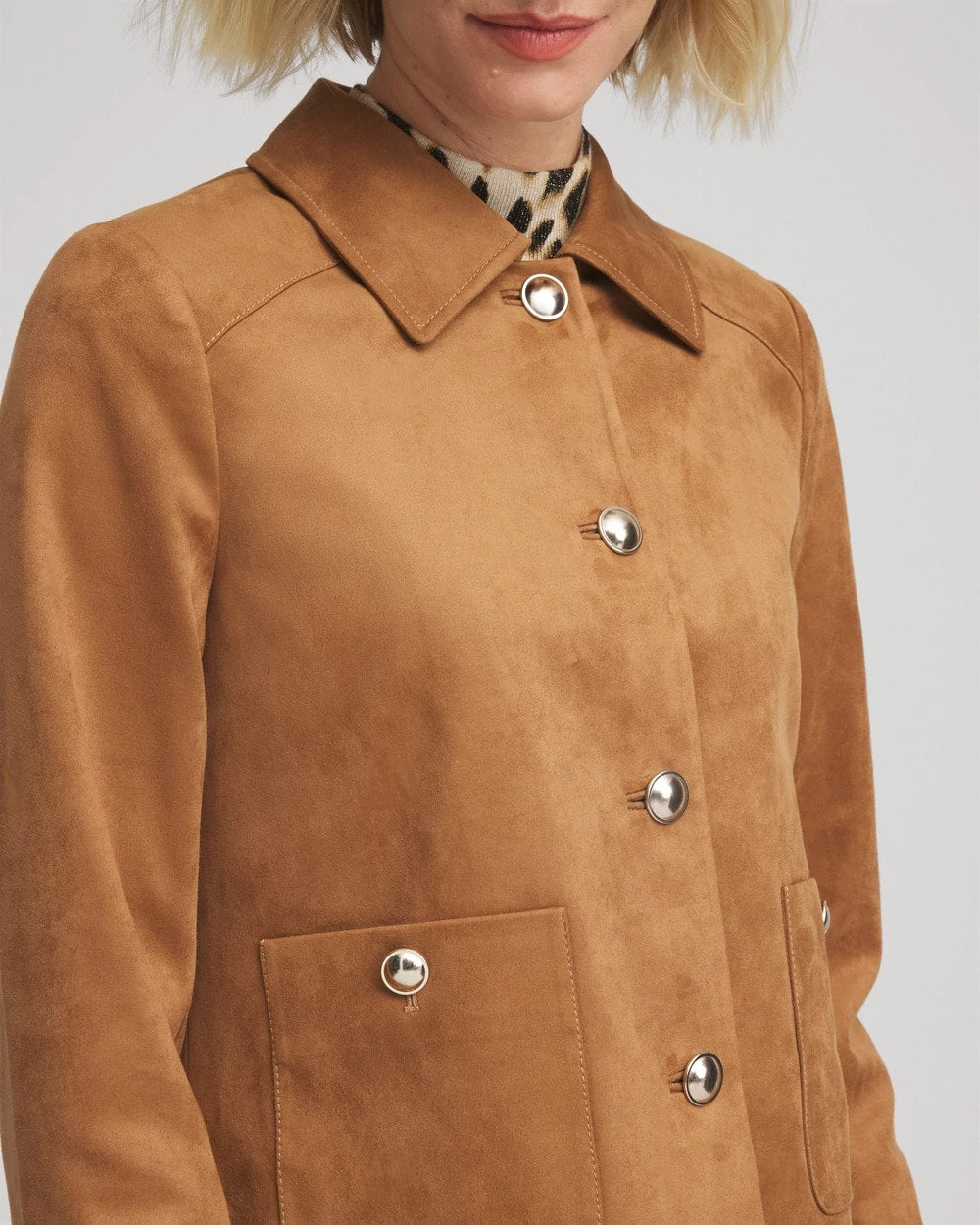 Suede Cropped Jacket Burnt Sienna - Chico's