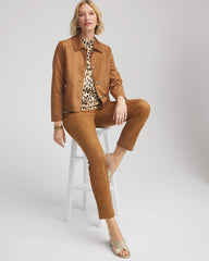 Suede Cropped Jacket Burnt Sienna - Chico's