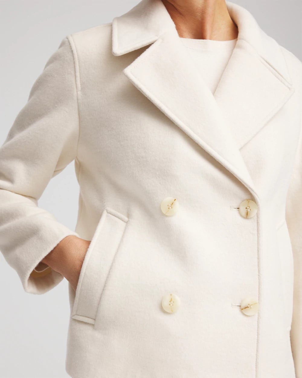 Wool Peacoat English Cream - Chico's