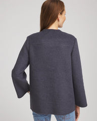 Wool Scarf Jacket Dark Denim Heather - Chico's