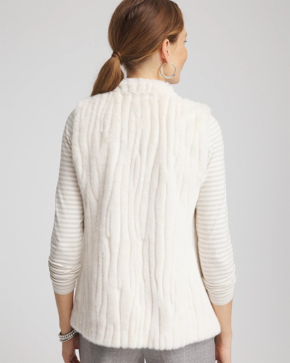 Elongated Faux Fur Vest English Cream - Chico's