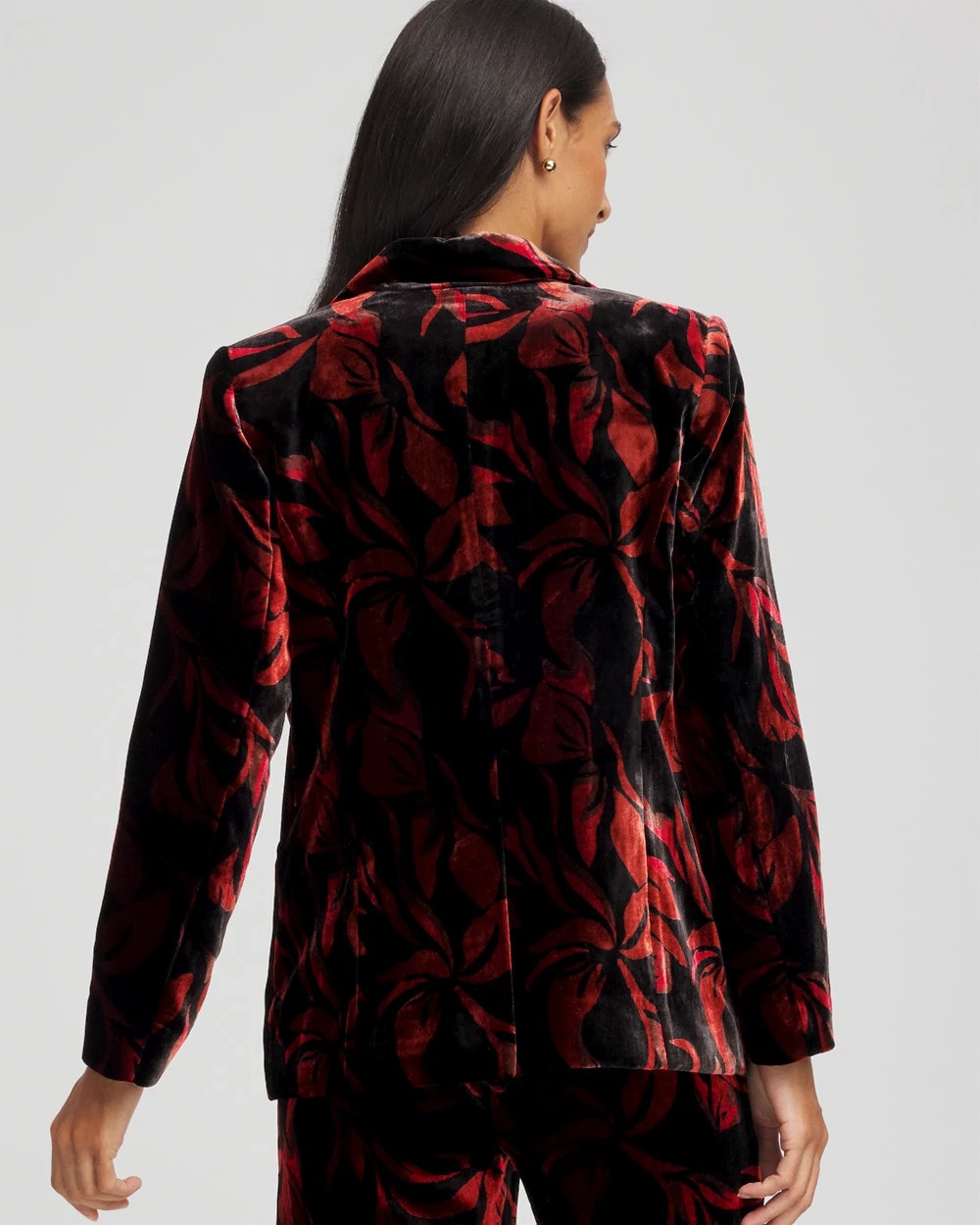 Velvet Printed Blazer Black - Chico's