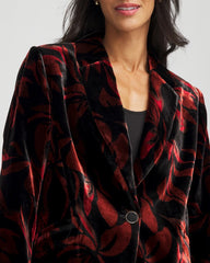 Velvet Printed Blazer Black - Chico's