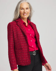 Red Tweed Sequins Blazer Red - Chico's