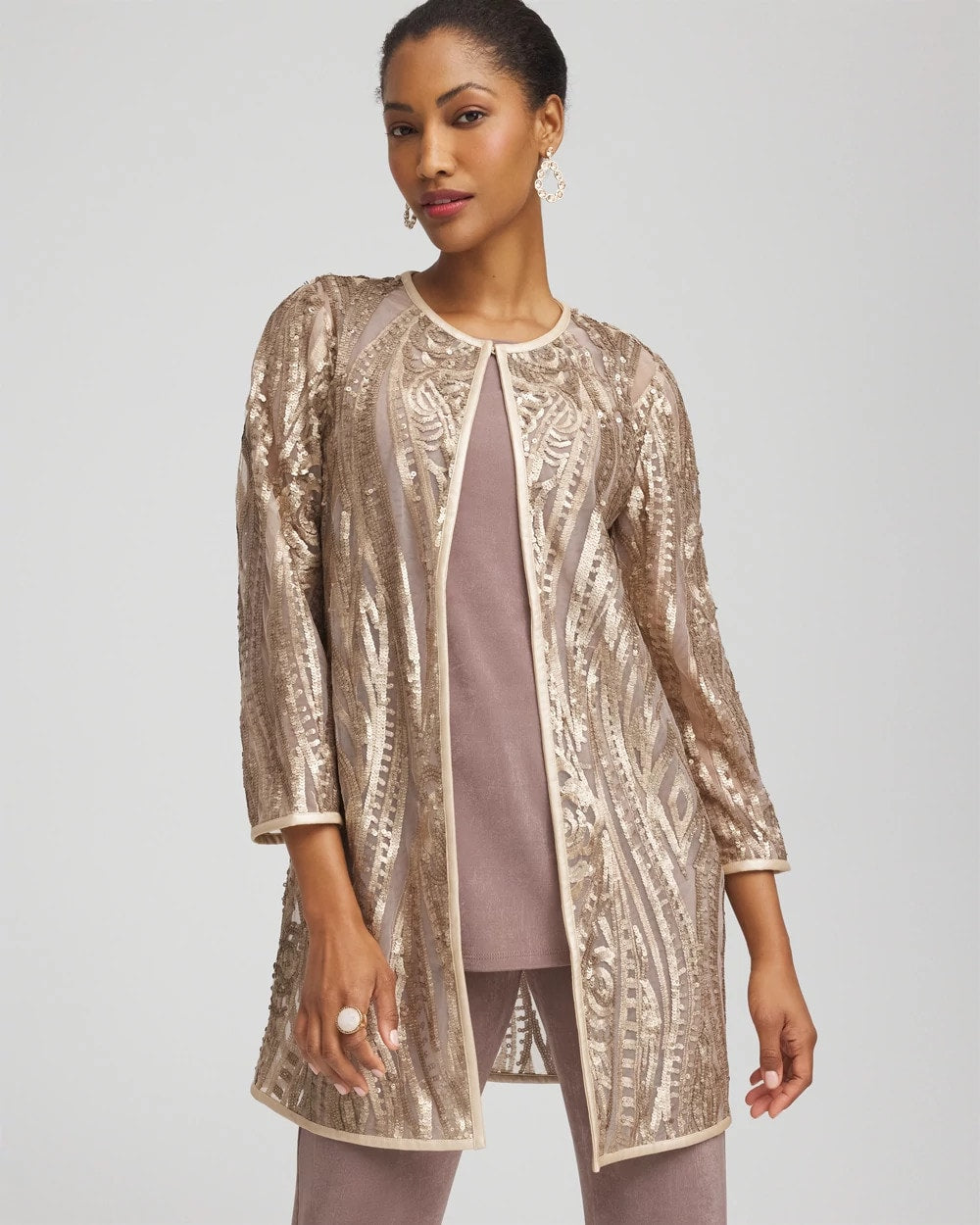 Travelers™ Collection Champagne Sequins Jacket Champagne - Chico's