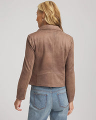 Suede Moto Jacket Dried Mushroom - Chico's