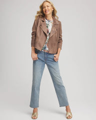 Suede Moto Jacket Dried Mushroom - Chico's