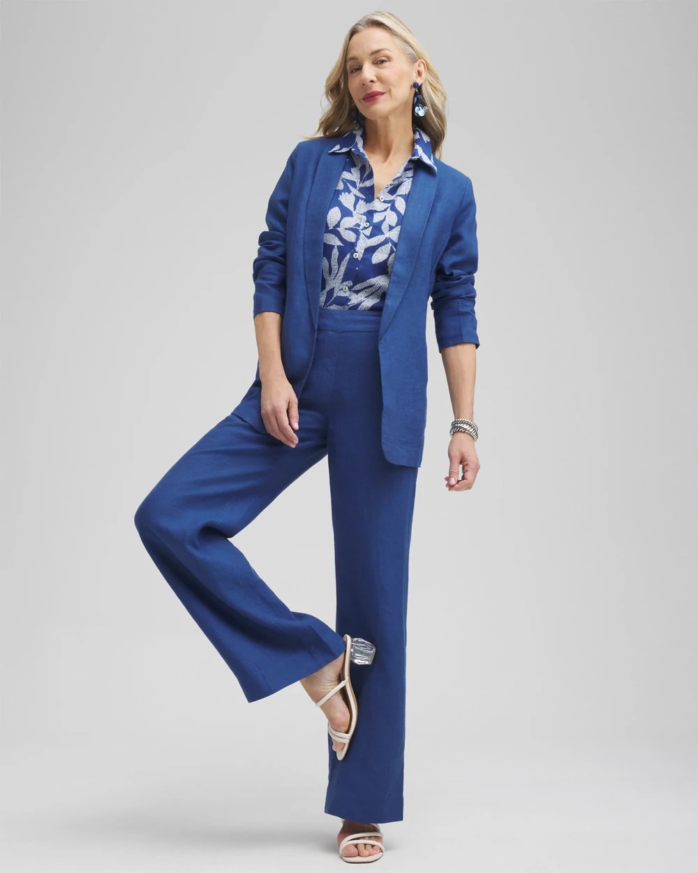 Linen Blazer Naval Indigo - Chico's