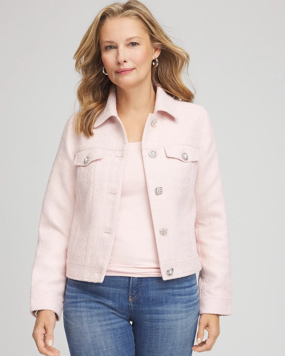 Boucle Casual Jacket Blushed - Chico's