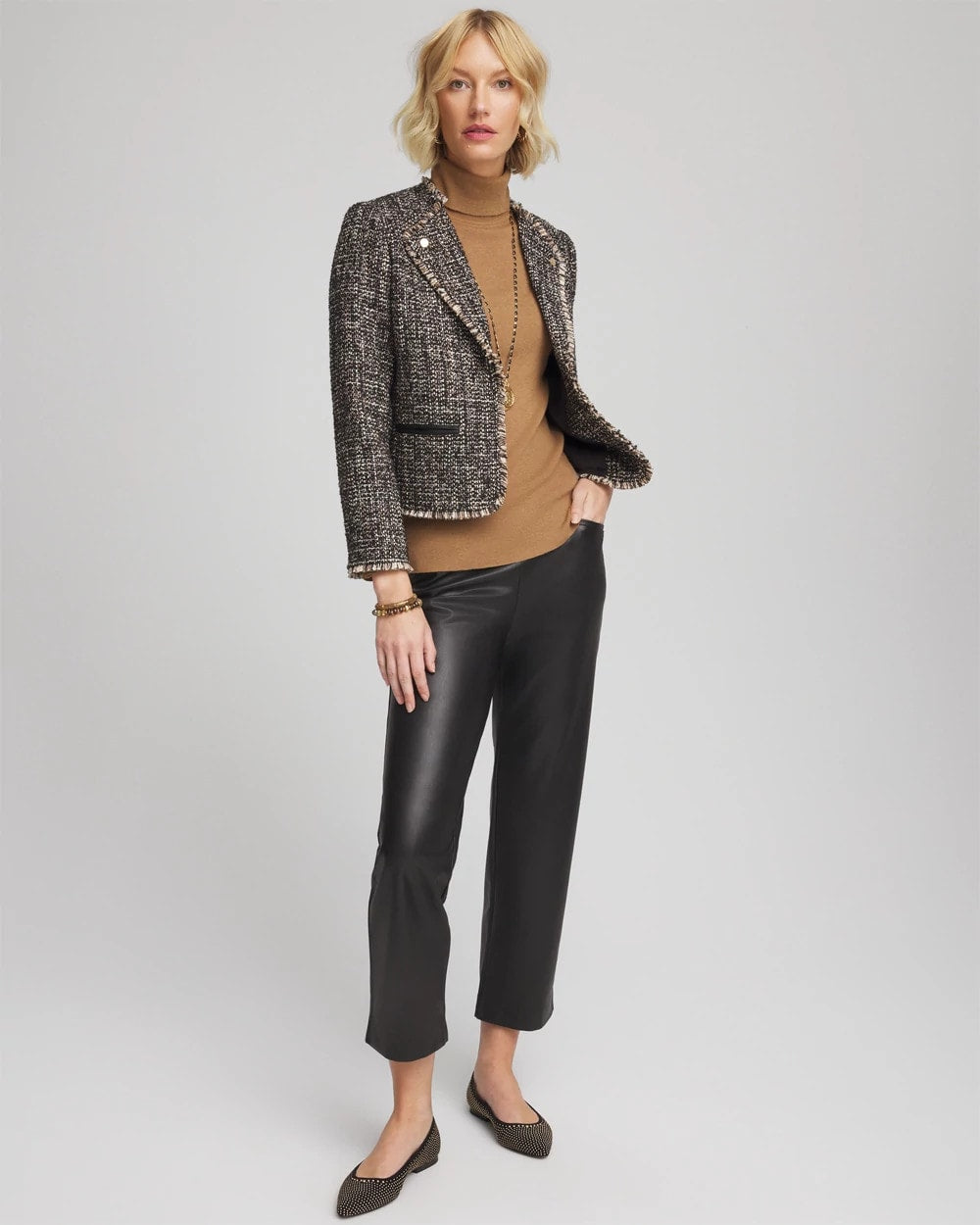 Tweed Mix Moto Jacket Black - Chico's