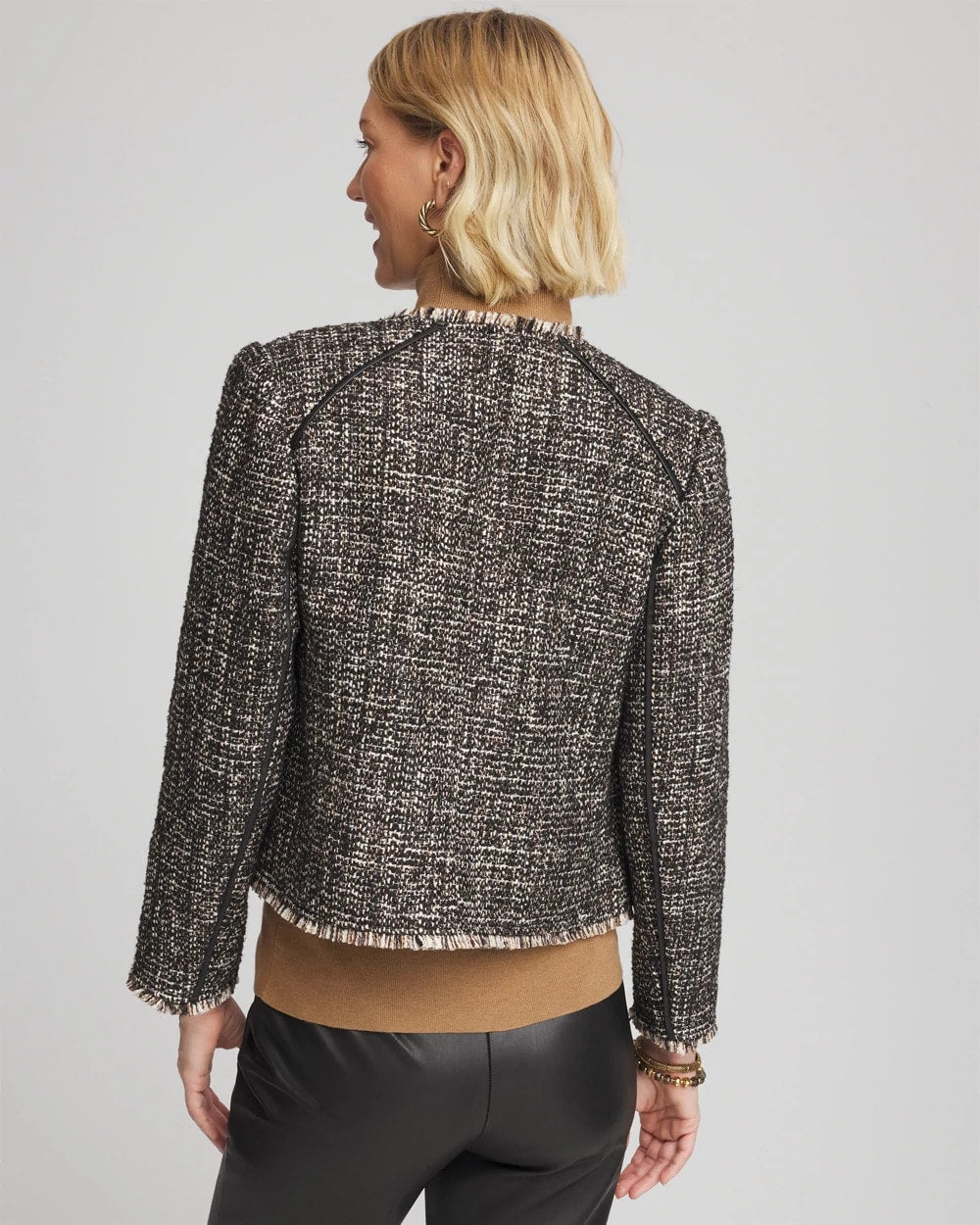 Tweed Mix Moto Jacket Black - Chico's