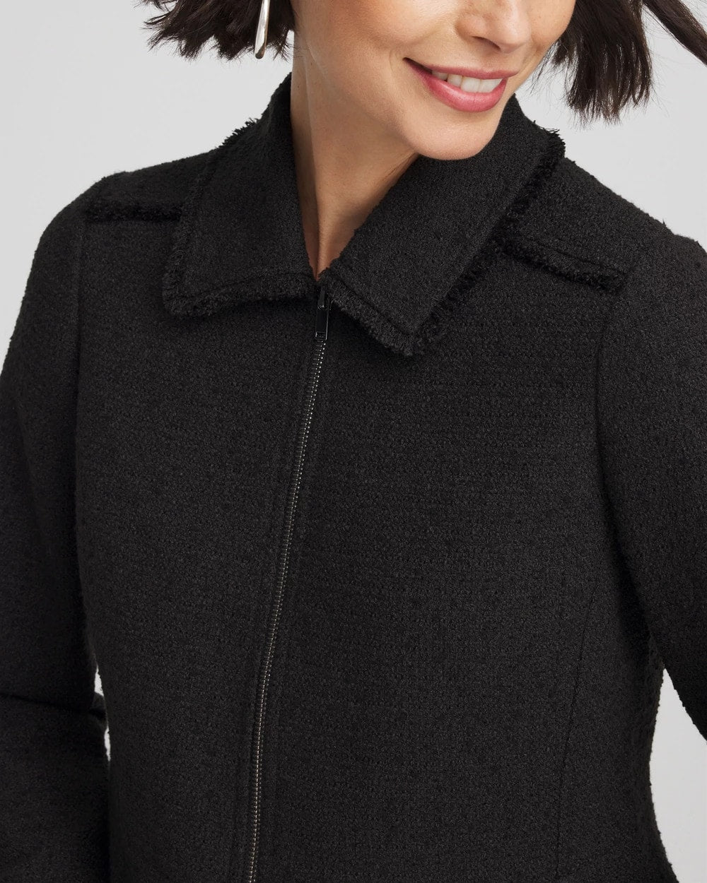Bouclé Peplum Jacket Black - Chico's