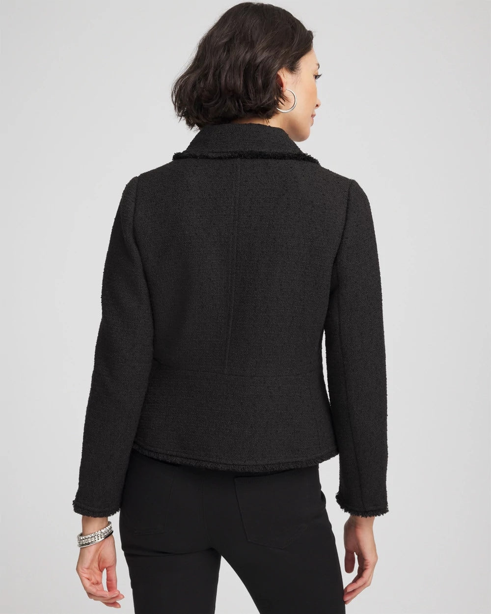 Bouclé Peplum Jacket Black - Chico's