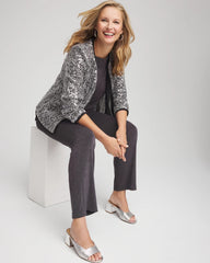 Travelers™ Collection Refined Sequins Netted Jacket Serene Gray - Chico's