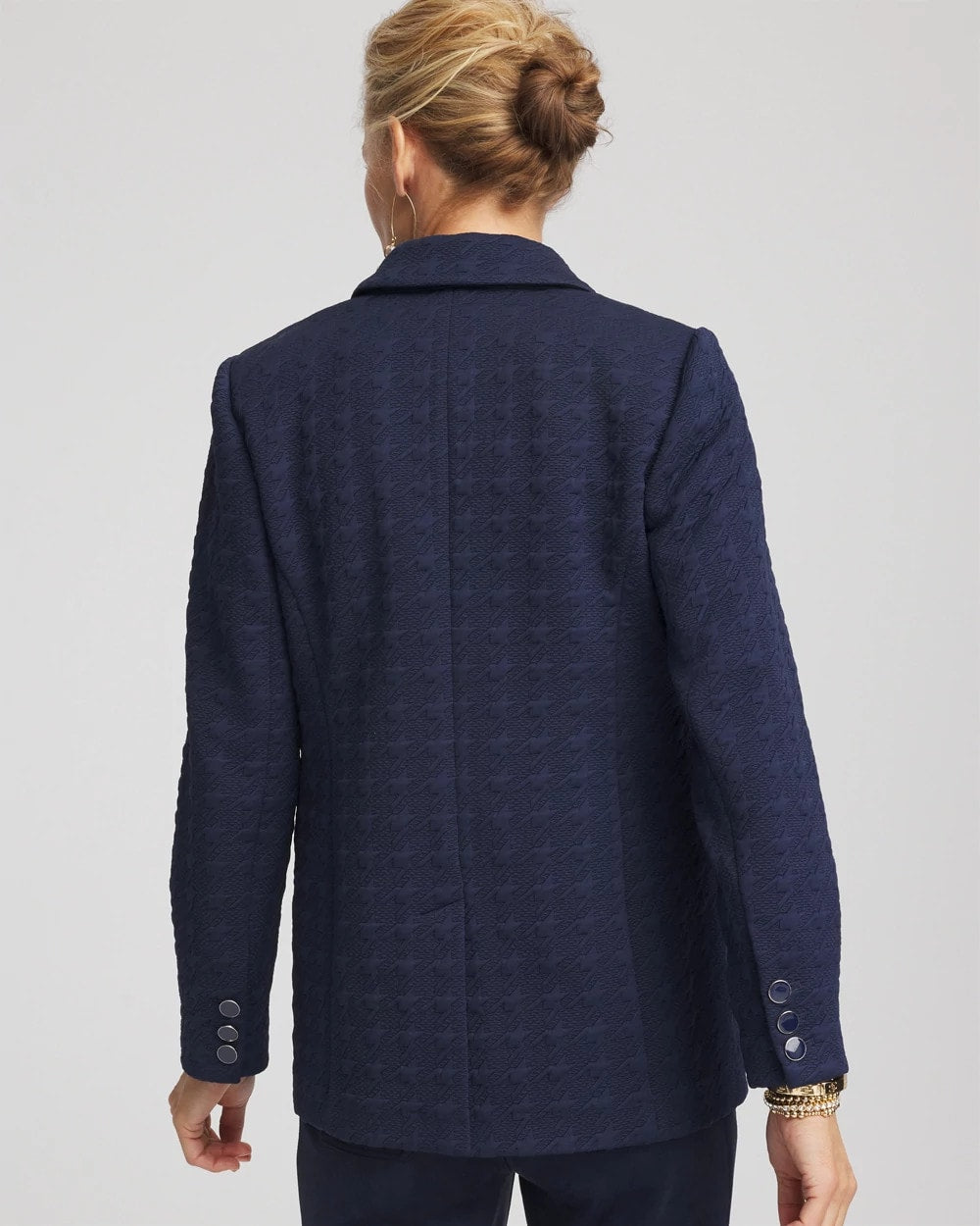 Textured Single-Breasted Knit Blazer Passport Blue - Chico's