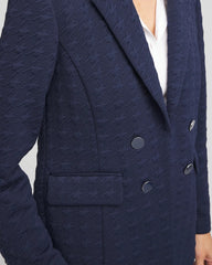 Textured Single-Breasted Knit Blazer Passport Blue - Chico's