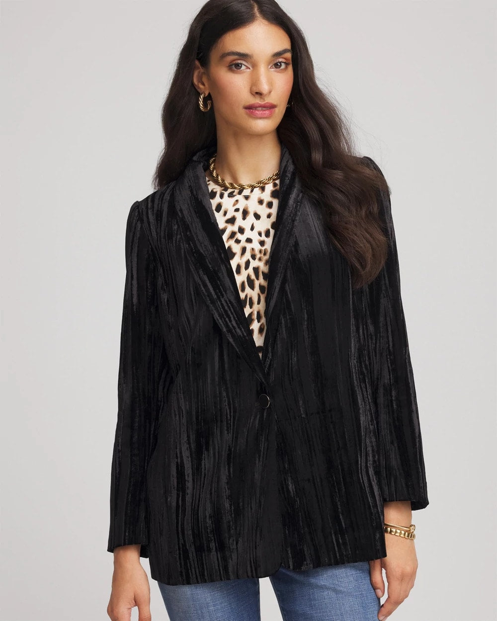 Velvet Shawl Collar Blazer Black - Chico's