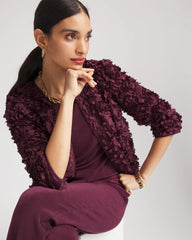 Travelers™ Collection Textured Rosette Jacket Blackened Burgundy - Chico's