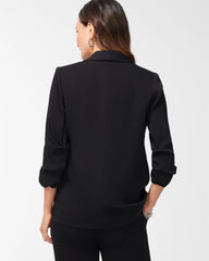 Ruched Sleeve Blazer Black - Chico's