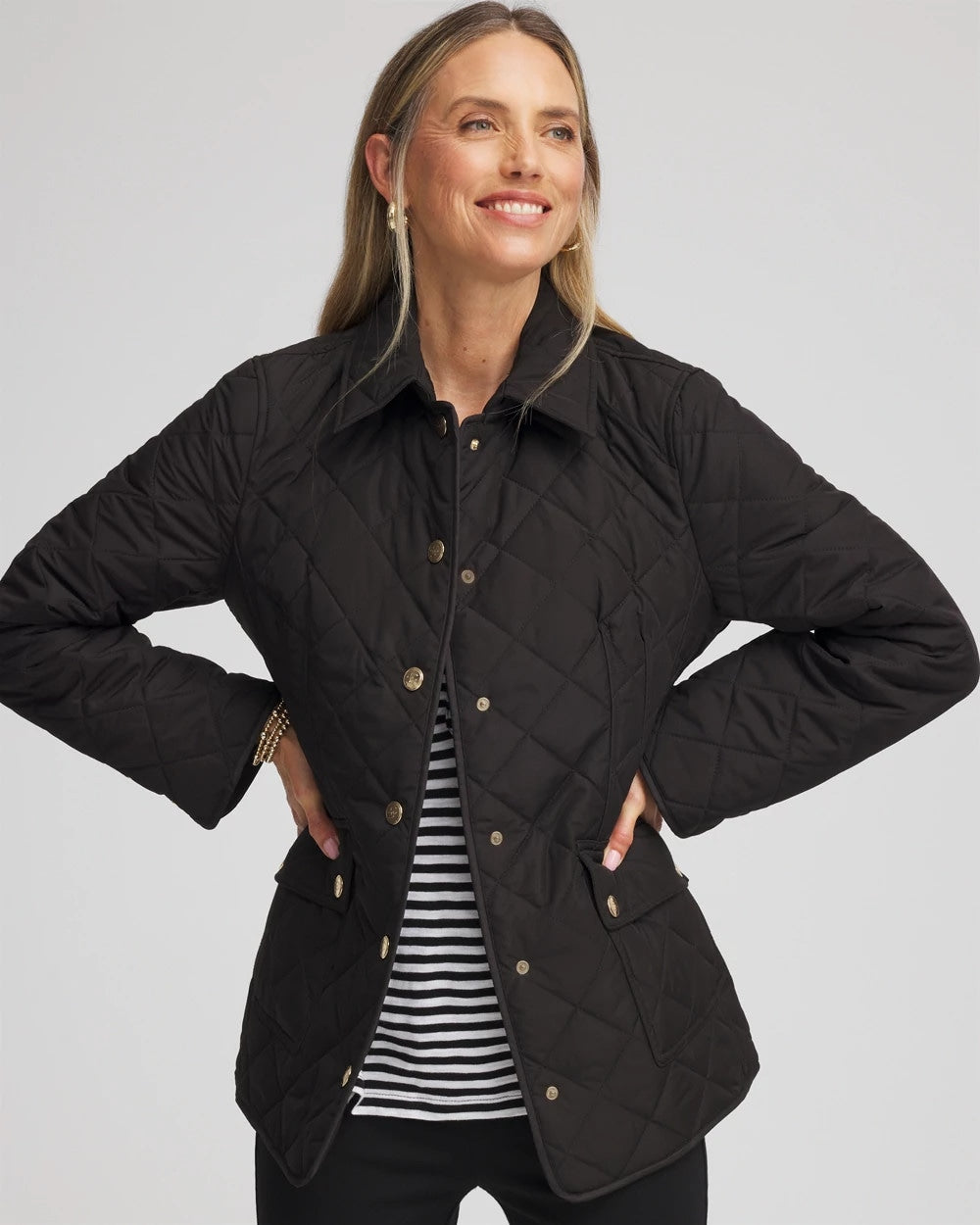 Quilted Barn Jacket Black - Chico's