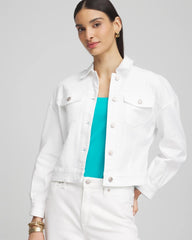 Embroidered Relaxed Denim Jacket Alabaster - Chico's