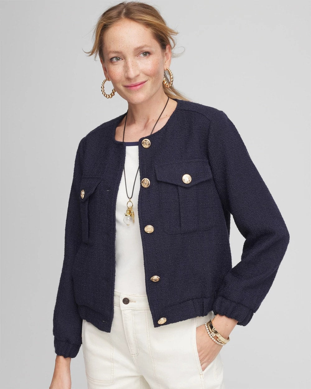 Tweed Lady Jacket Midnight Waters - Chico's