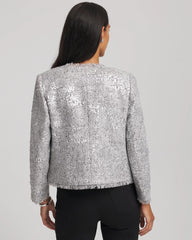 Silver Sequins Tweed Jacket Silver - Chico's