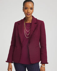 Tweed Fringe Blazer Deep Chianti - Chico's