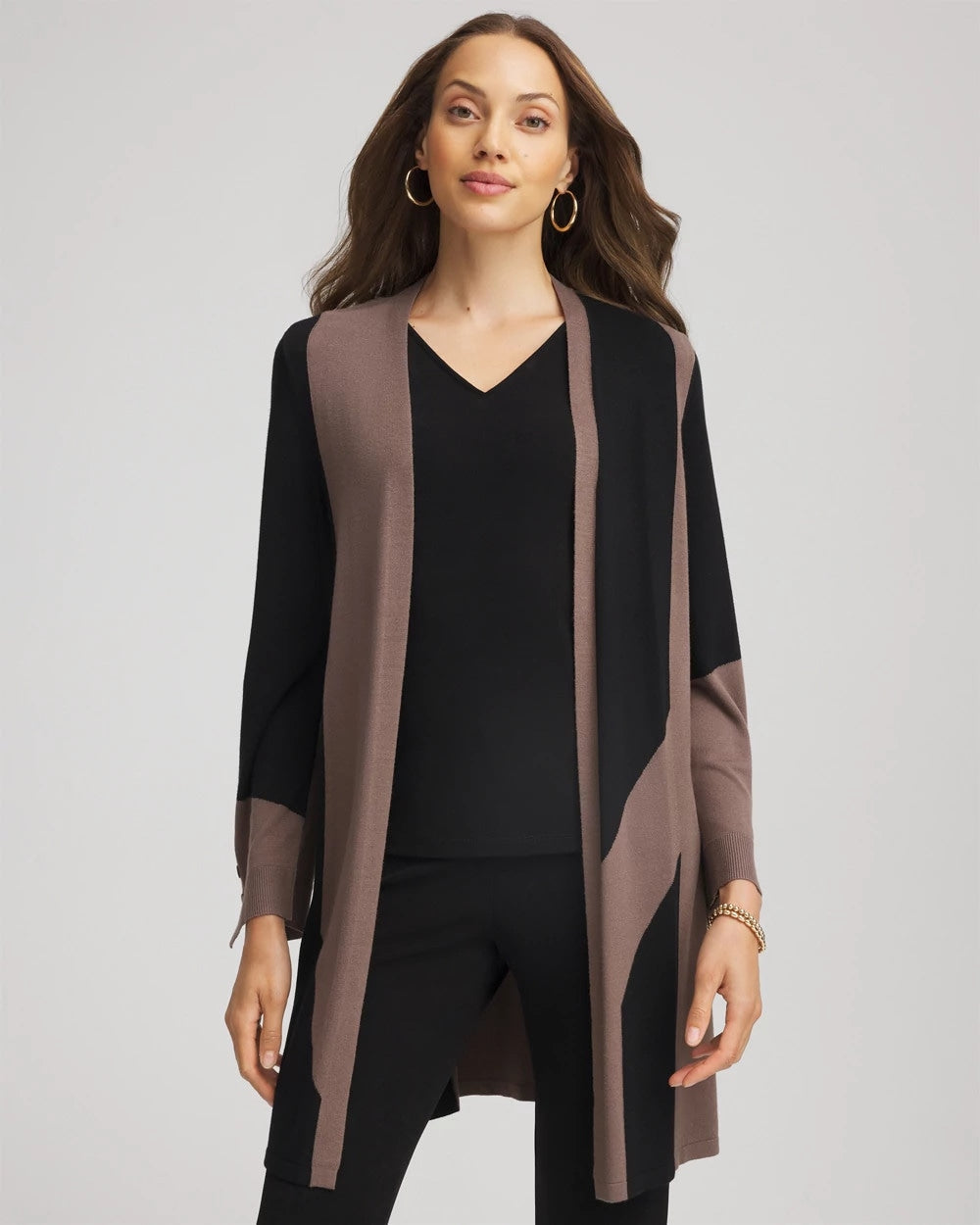 Travelers™ Collection Colorblock Cardigan Deep Taupe - Chico's